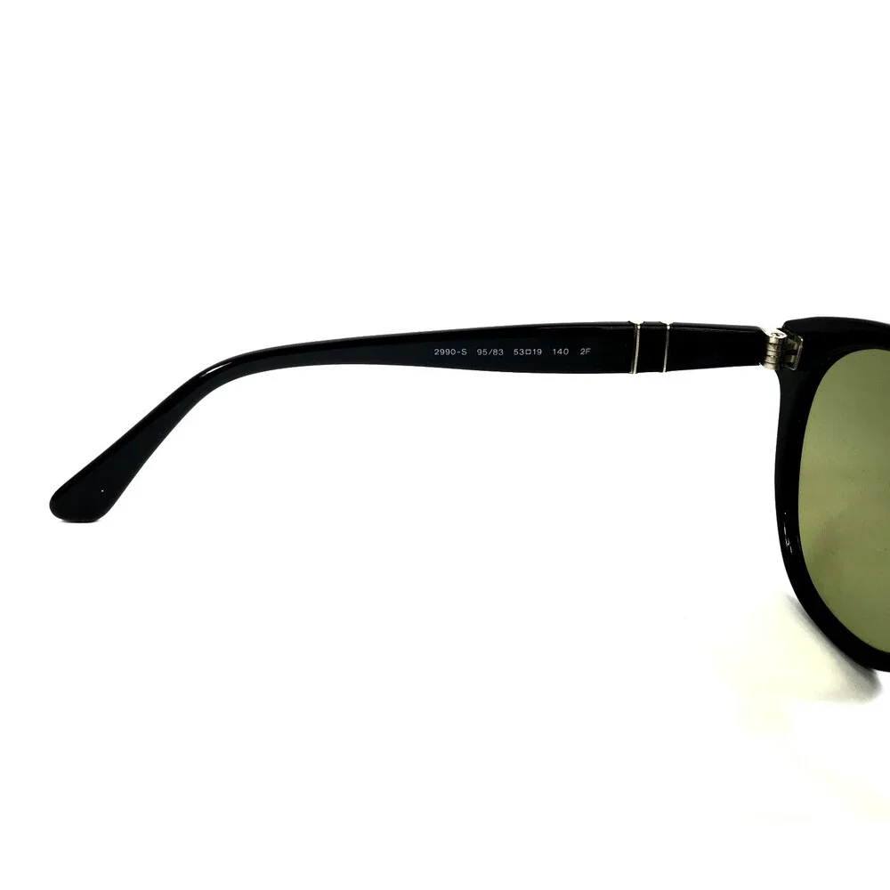 Persol Sunglasses 2990-S 95/83 Shiny Black Frames w Green Polarized Photochromic